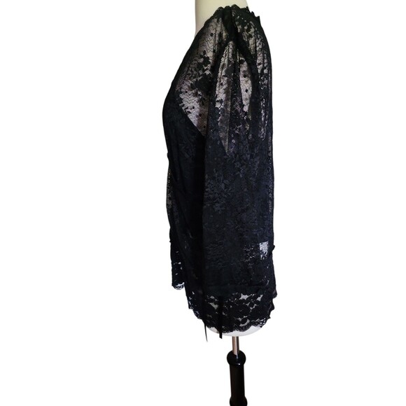 Studio 1940 Lace Babydoll  Y2K Wrap Top Womens L Black Whimsigoth Fairy Grunge - Picture 2 of 9